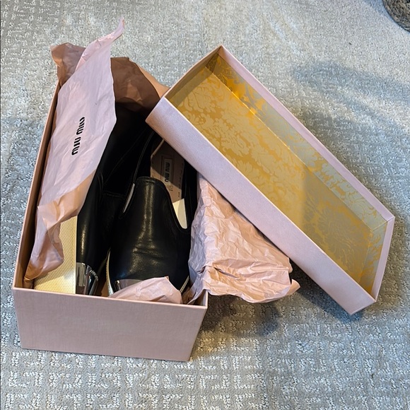 Miu Miu Black Slip-On Skater Platform Sneakers with Silver-Toned Tips - 39.5 - Picture 13 of 14